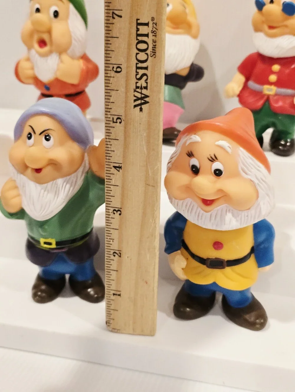 Vintage Disney Seven Dwarfs Toy Figure Rubber Squeak Vinyl